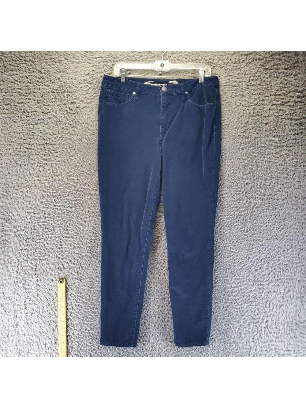 Seven7 Jeans Womens Size 10 Blue Corduroy Stretch Cotton Blend Skinny